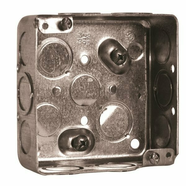 Hubbell Canada Electrical Box, 21 cu in, Ceiling Box, Metal, Square 52151KBAR